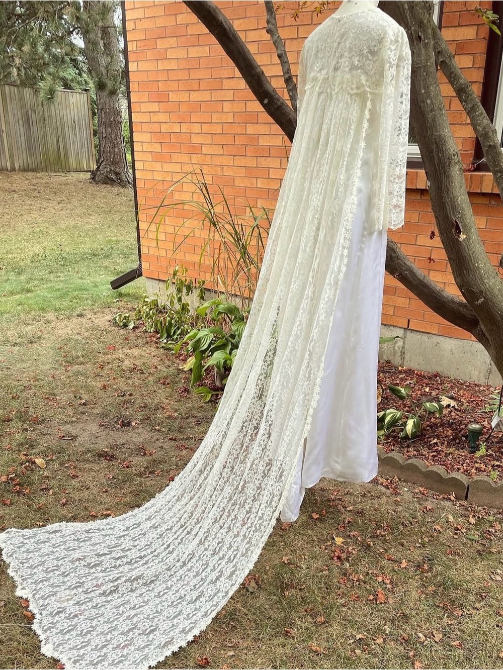 1960s Wedding Gown with Lace Train